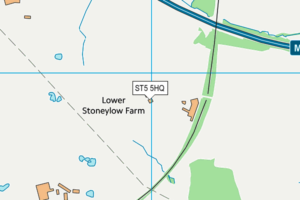 ST5 5HQ map - OS VectorMap District (Ordnance Survey)