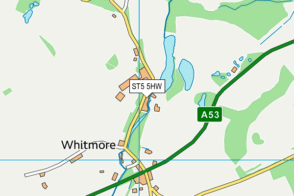 ST5 5HW map - OS VectorMap District (Ordnance Survey)