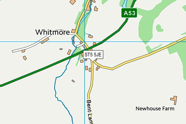 Whitmore Cricket Club map (ST5 5JE) - OS VectorMap District (Ordnance Survey)