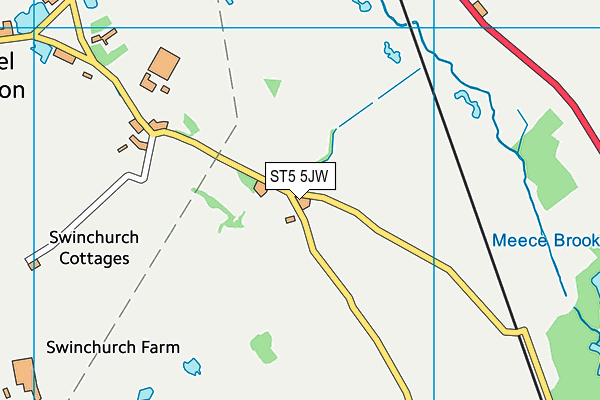 ST5 5JW map - OS VectorMap District (Ordnance Survey)