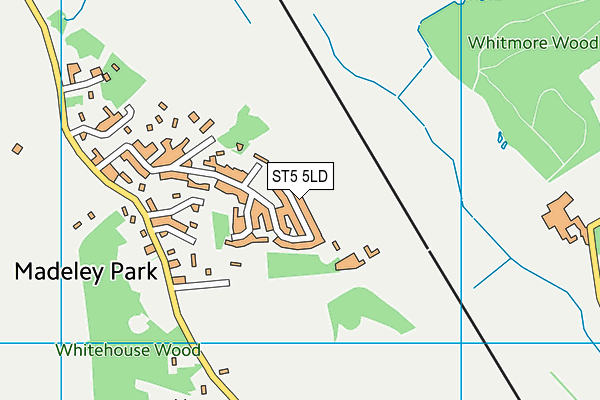 ST5 5LD map - OS VectorMap District (Ordnance Survey)