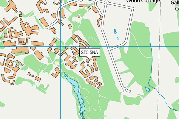ST5 5NA map - OS VectorMap District (Ordnance Survey)