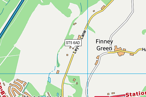 ST5 6AD map - OS VectorMap District (Ordnance Survey)