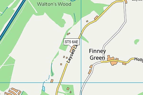 ST5 6AE map - OS VectorMap District (Ordnance Survey)