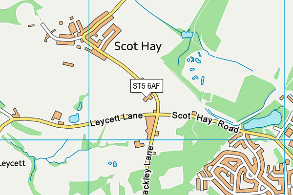 ST5 6AF map - OS VectorMap District (Ordnance Survey)