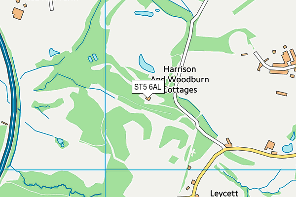 ST5 6AL map - OS VectorMap District (Ordnance Survey)