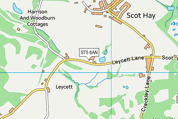 ST5 6AN map - OS VectorMap District (Ordnance Survey)