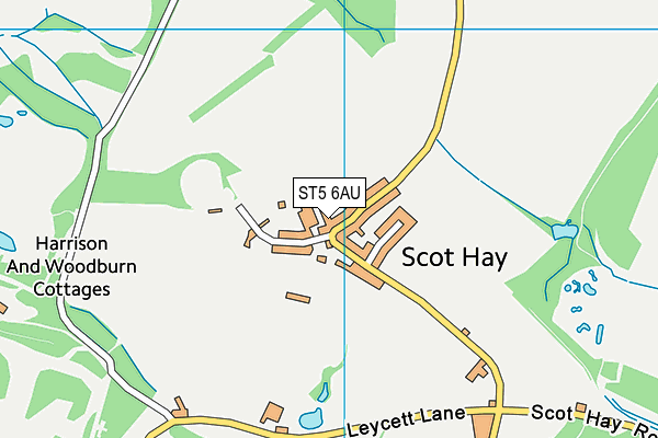 Scot Hay Cricket Club map (ST5 6AU) - OS VectorMap District (Ordnance Survey)
