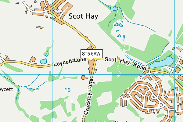 ST5 6AW map - OS VectorMap District (Ordnance Survey)