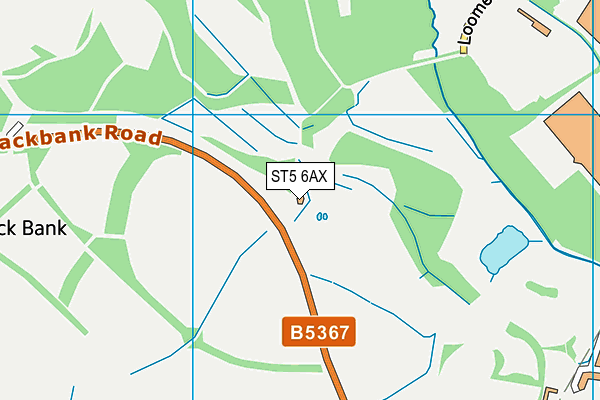 ST5 6AX map - OS VectorMap District (Ordnance Survey)