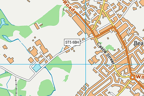 ST5 6BH map - OS VectorMap District (Ordnance Survey)