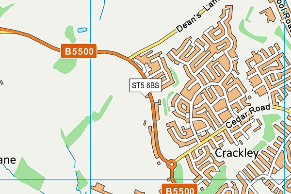 ST5 6BS map - OS VectorMap District (Ordnance Survey)
