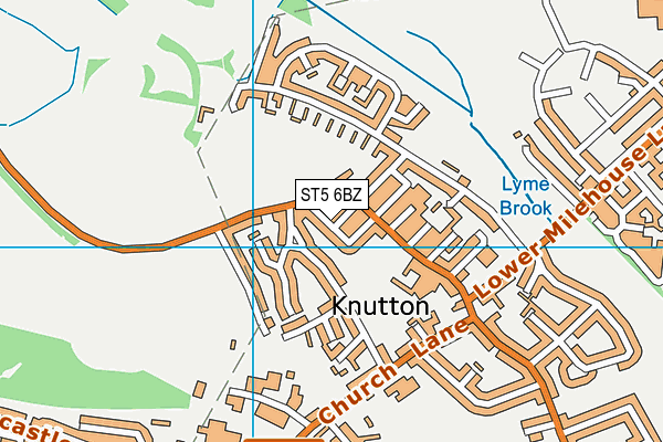 ST5 6BZ map - OS VectorMap District (Ordnance Survey)