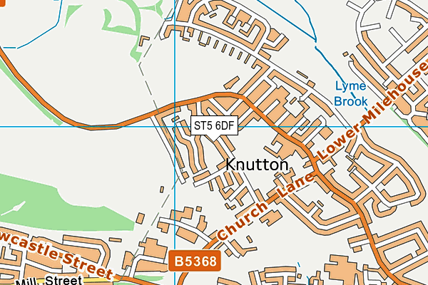 ST5 6DF map - OS VectorMap District (Ordnance Survey)