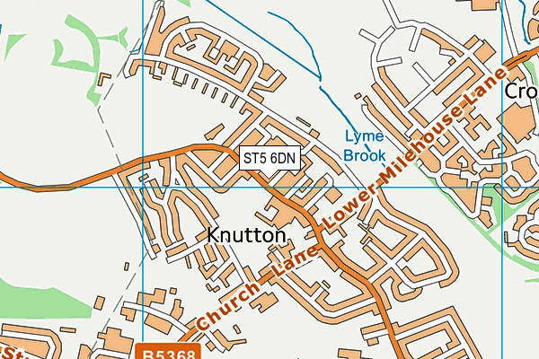 ST5 6DN map - OS VectorMap District (Ordnance Survey)