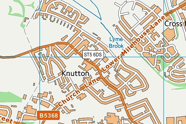 ST5 6DS map - OS VectorMap District (Ordnance Survey)