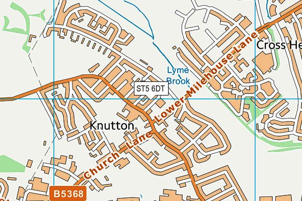 ST5 6DT map - OS VectorMap District (Ordnance Survey)