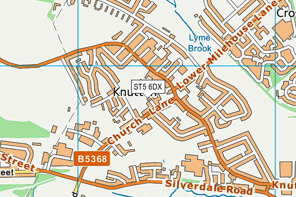 ST5 6DX map - OS VectorMap District (Ordnance Survey)