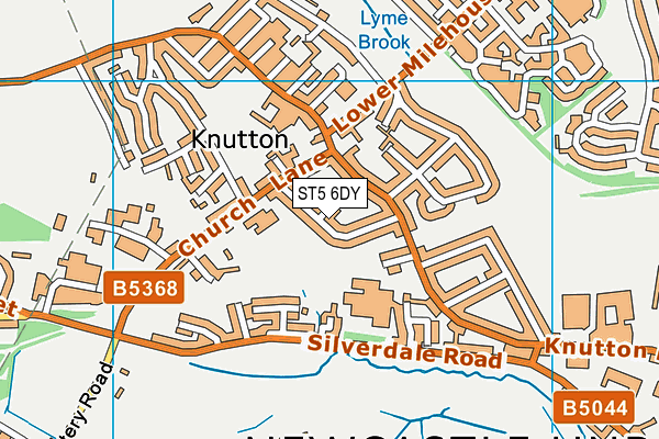 ST5 6DY map - OS VectorMap District (Ordnance Survey)