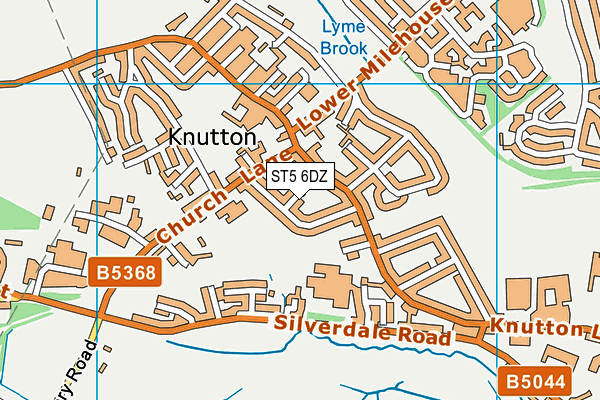 ST5 6DZ map - OS VectorMap District (Ordnance Survey)