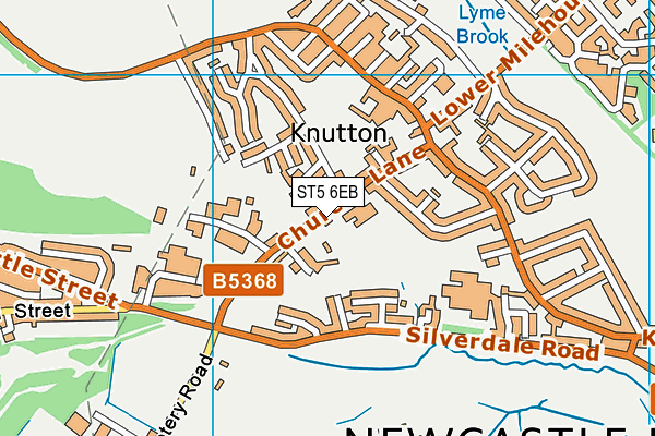 Knutton St Marys Primary School map (ST5 6EB) - OS VectorMap District (Ordnance Survey)