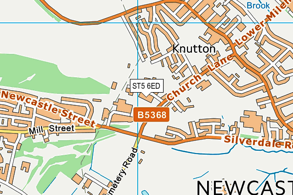 ST5 6ED map - OS VectorMap District (Ordnance Survey)