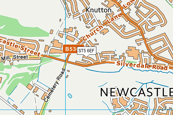 ST5 6EF map - OS VectorMap District (Ordnance Survey)