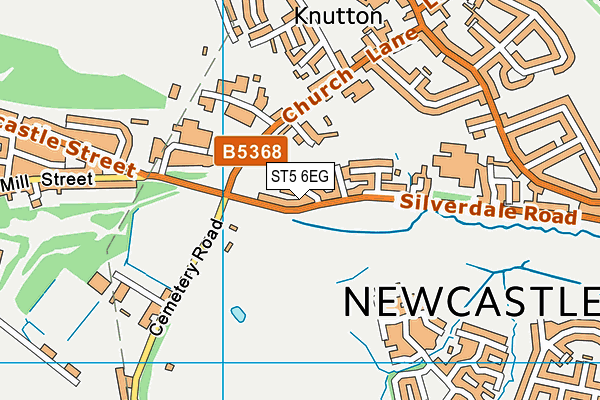 ST5 6EG map - OS VectorMap District (Ordnance Survey)