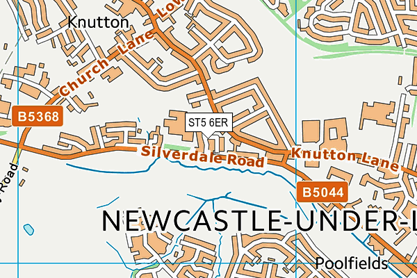 ST5 6ER map - OS VectorMap District (Ordnance Survey)