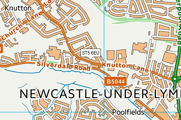 ST5 6EU map - OS VectorMap District (Ordnance Survey)