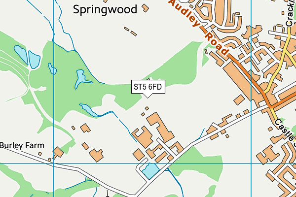 ST5 6FD map - OS VectorMap District (Ordnance Survey)