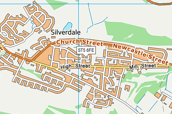 ST5 6FE map - OS VectorMap District (Ordnance Survey)