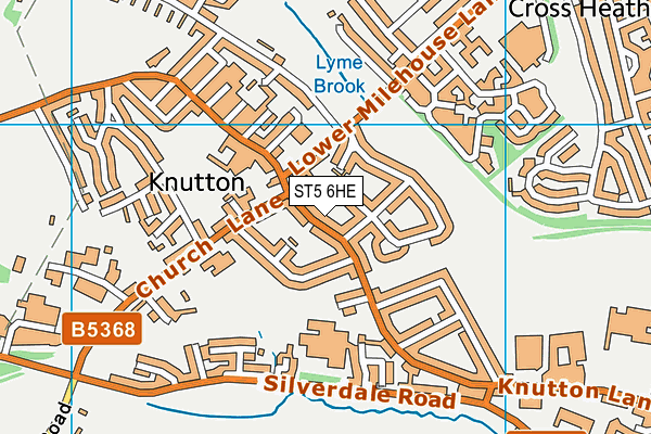 ST5 6HE map - OS VectorMap District (Ordnance Survey)