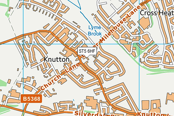 ST5 6HF map - OS VectorMap District (Ordnance Survey)