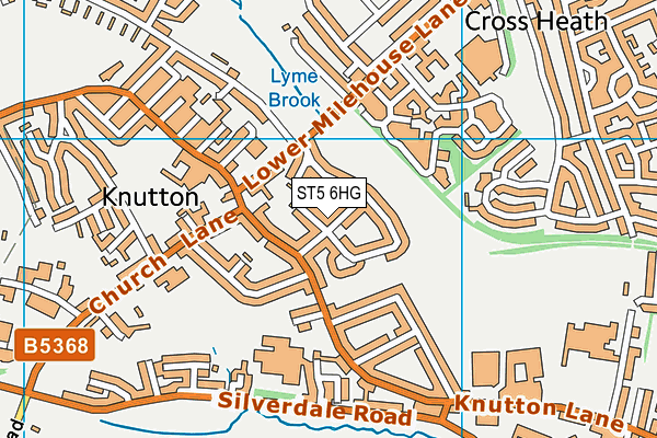 ST5 6HG map - OS VectorMap District (Ordnance Survey)