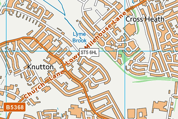 ST5 6HL map - OS VectorMap District (Ordnance Survey)