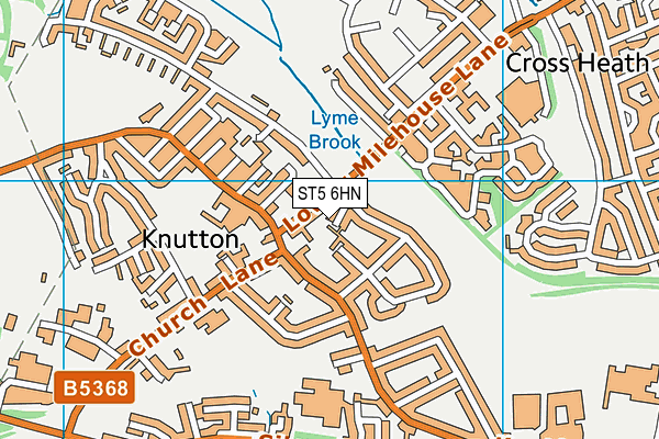 ST5 6HN map - OS VectorMap District (Ordnance Survey)