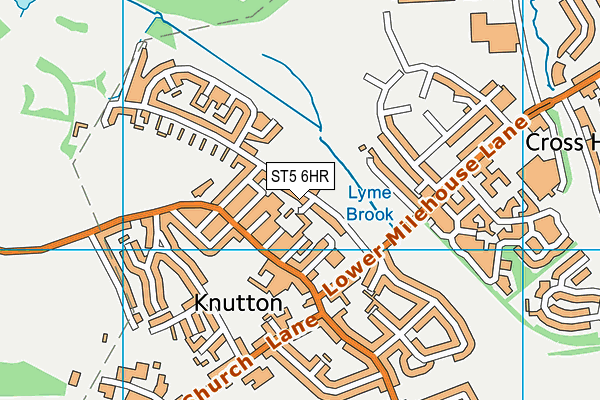 ST5 6HR map - OS VectorMap District (Ordnance Survey)