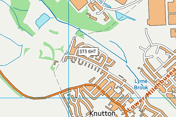 ST5 6HT map - OS VectorMap District (Ordnance Survey)