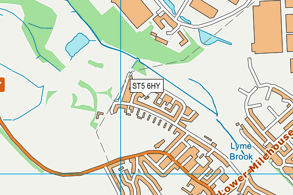 ST5 6HY map - OS VectorMap District (Ordnance Survey)