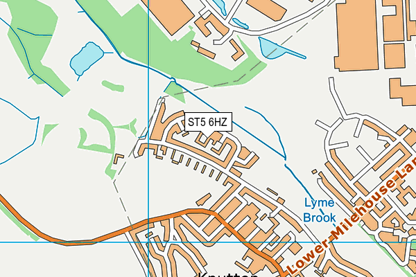 ST5 6HZ map - OS VectorMap District (Ordnance Survey)
