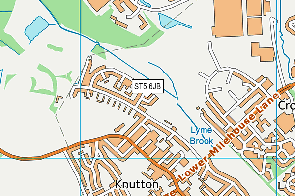 ST5 6JB map - OS VectorMap District (Ordnance Survey)