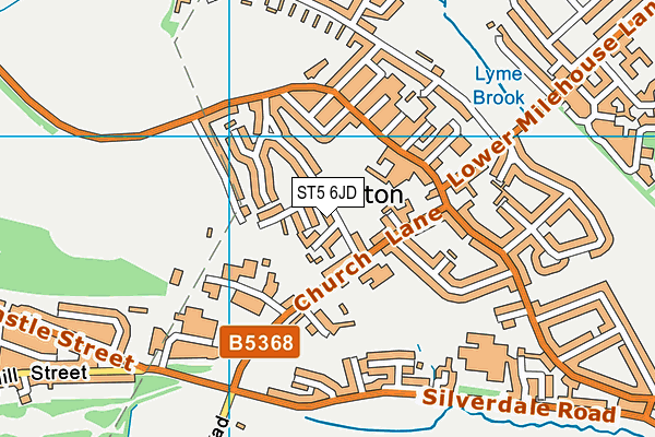 ST5 6JD map - OS VectorMap District (Ordnance Survey)