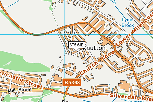 ST5 6JE map - OS VectorMap District (Ordnance Survey)