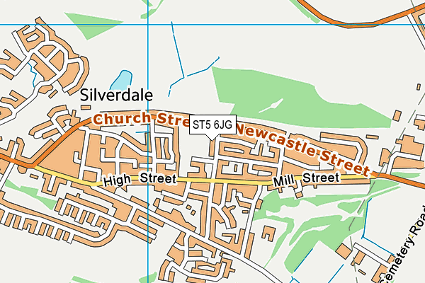 ST5 6JG map - OS VectorMap District (Ordnance Survey)