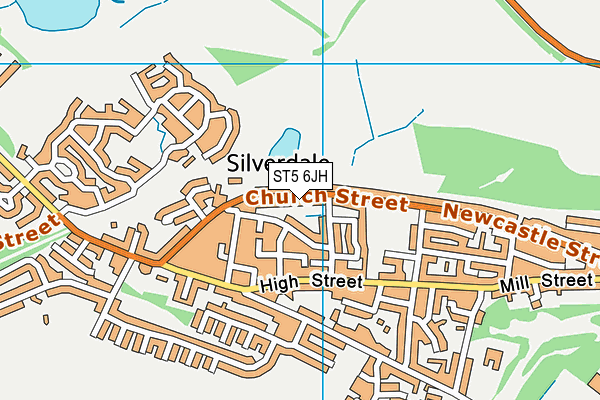 ST5 6JH map - OS VectorMap District (Ordnance Survey)