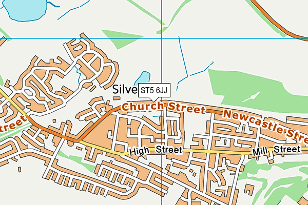 ST5 6JJ map - OS VectorMap District (Ordnance Survey)