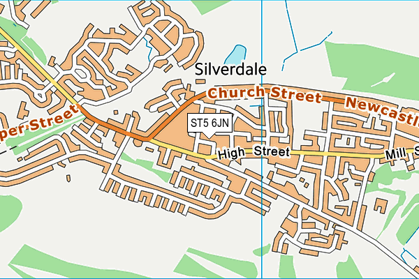 ST5 6JN map - OS VectorMap District (Ordnance Survey)