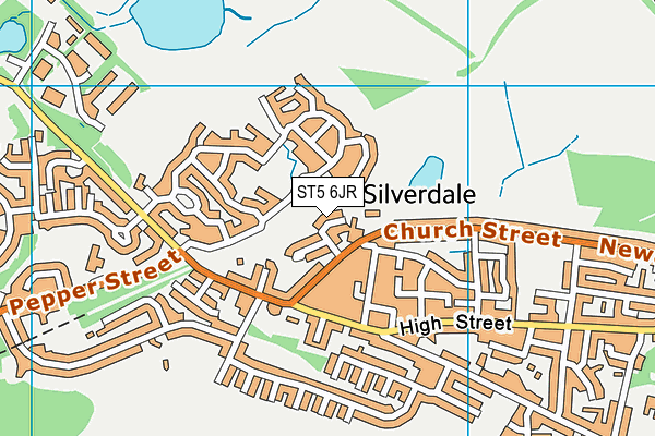 ST5 6JR map - OS VectorMap District (Ordnance Survey)