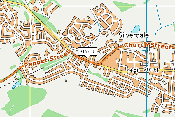 ST5 6JU map - OS VectorMap District (Ordnance Survey)